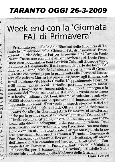 Stampa TARANTO OGGI_26 Marzo